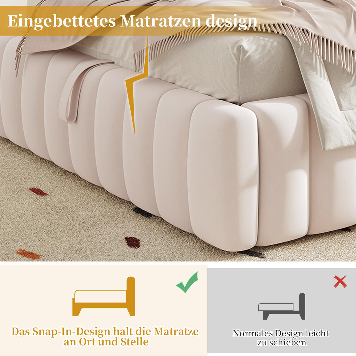 POLSTERBETT 90x200 cm Rosa Samt mit Stauraum - Pink, Textil (90/200cm) - FLIEKS