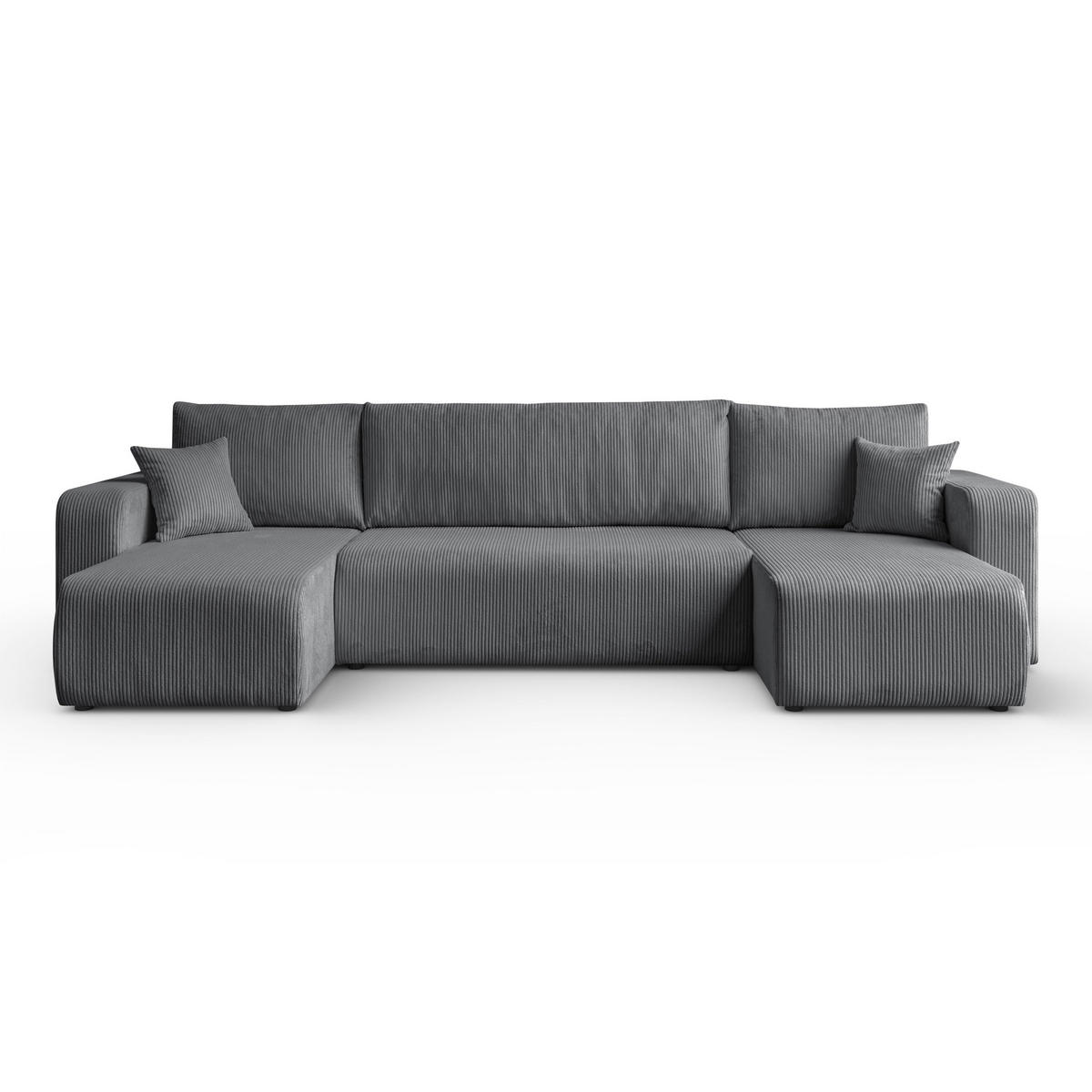Ecksofa PRESTIGE U mit Schlaffunktion, Poso 60 - Grau, Textil (317/83/143cm) - Lookway