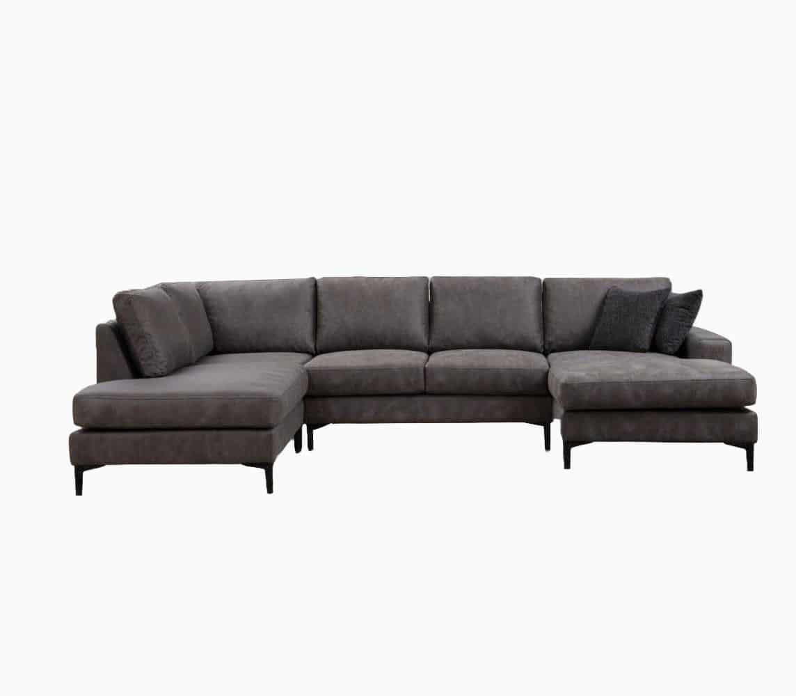 myHomelando Wohnlandschaft Anthrazit 314x90x200 cm