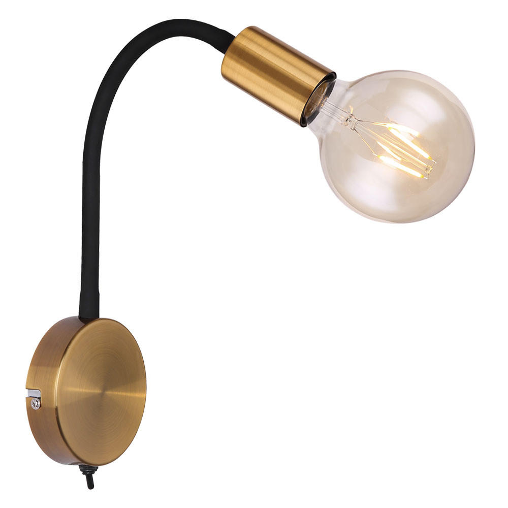 LED WANDLEUCHTE Metall Schwarz Glas - Schwarz, Glas (30/43/30cm) - Globo Lighting