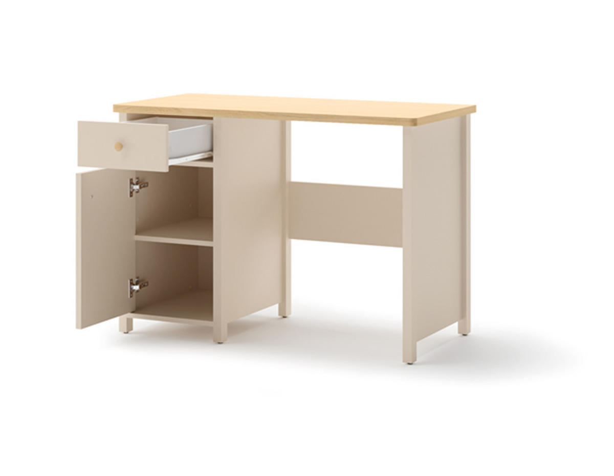 SCHREIBTISCH STORY 3 - Eichefarben/Beige, Holzwerkstoff (110/76/52cm) - Meblini