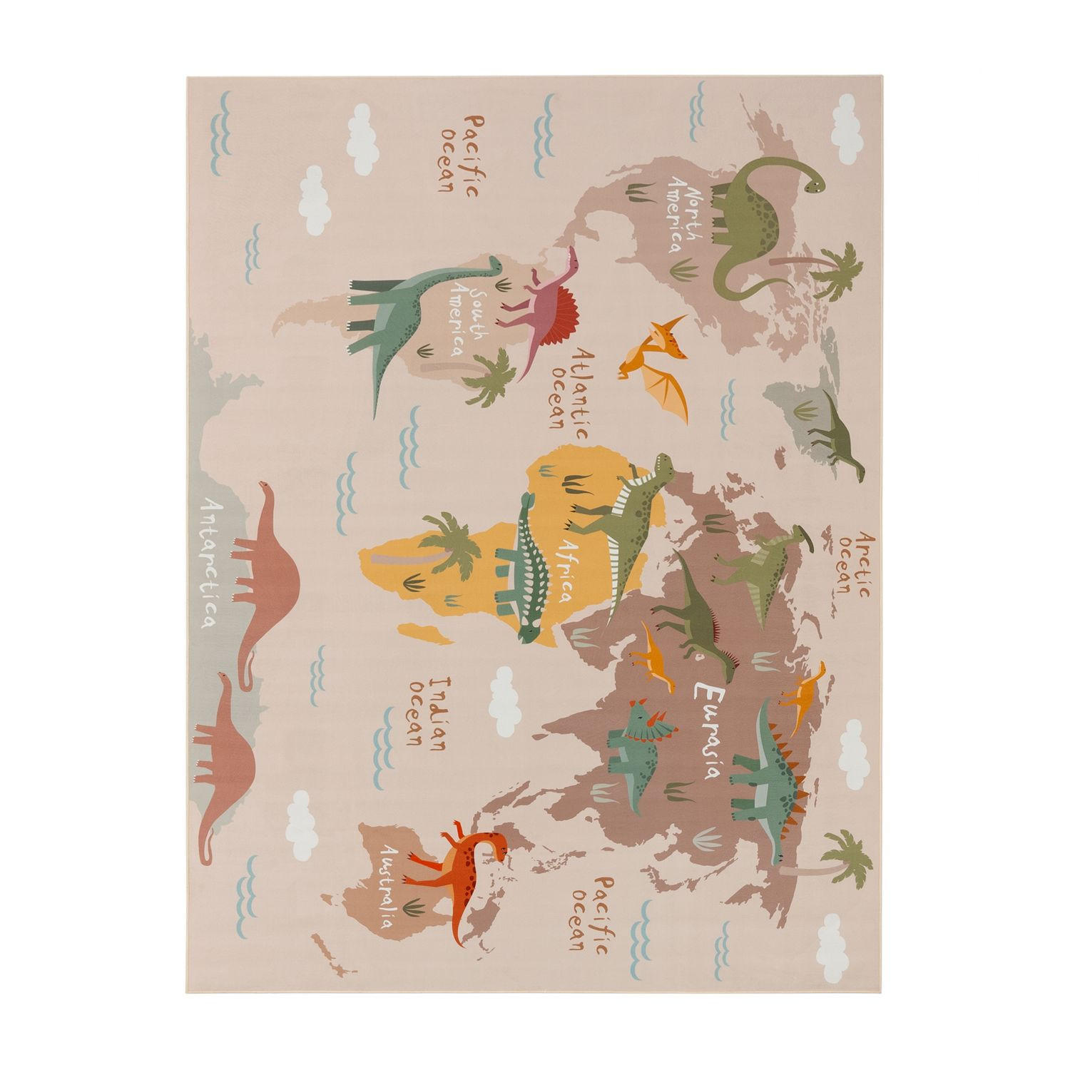 KINDERTEPPICH Dino Beige 200 x 200 cm - Beige, Kunststoff (200/200cm) - TT Home