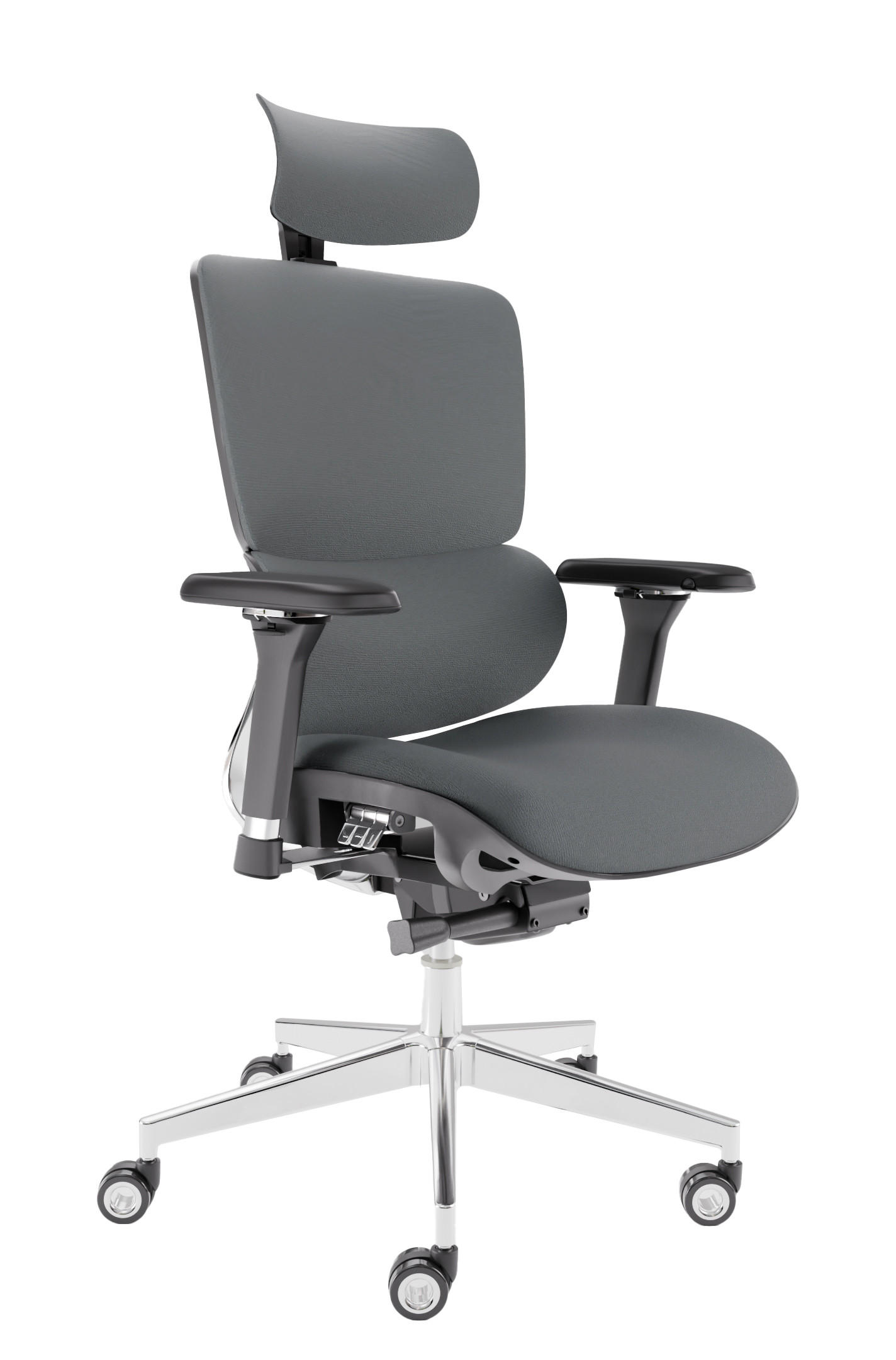 BÜROSTUHL MasterSeat Anthrazit - Anthrazit/Silberfarben, Kunststoff/Textil (70/135/70cm) - Clouvou