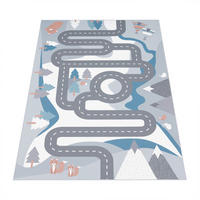 KINDERTEPPICH waschmaschinenwaschbar Wald‑Straßen Kinderzimmer schmutzabweisend Creme Quadrat 200S - Creme, Textil (200/200cm) - KADIMA DESIGN