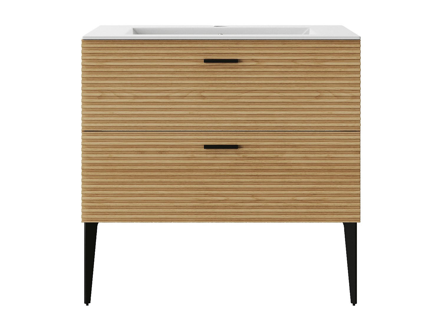 EINZELWASCHTISCH - 80 cm x 46 cm - Holz, Platte - Naturfarben Hell - SARONE - Naturfarben, Holz (80/55/46cm) - Vente-Unique