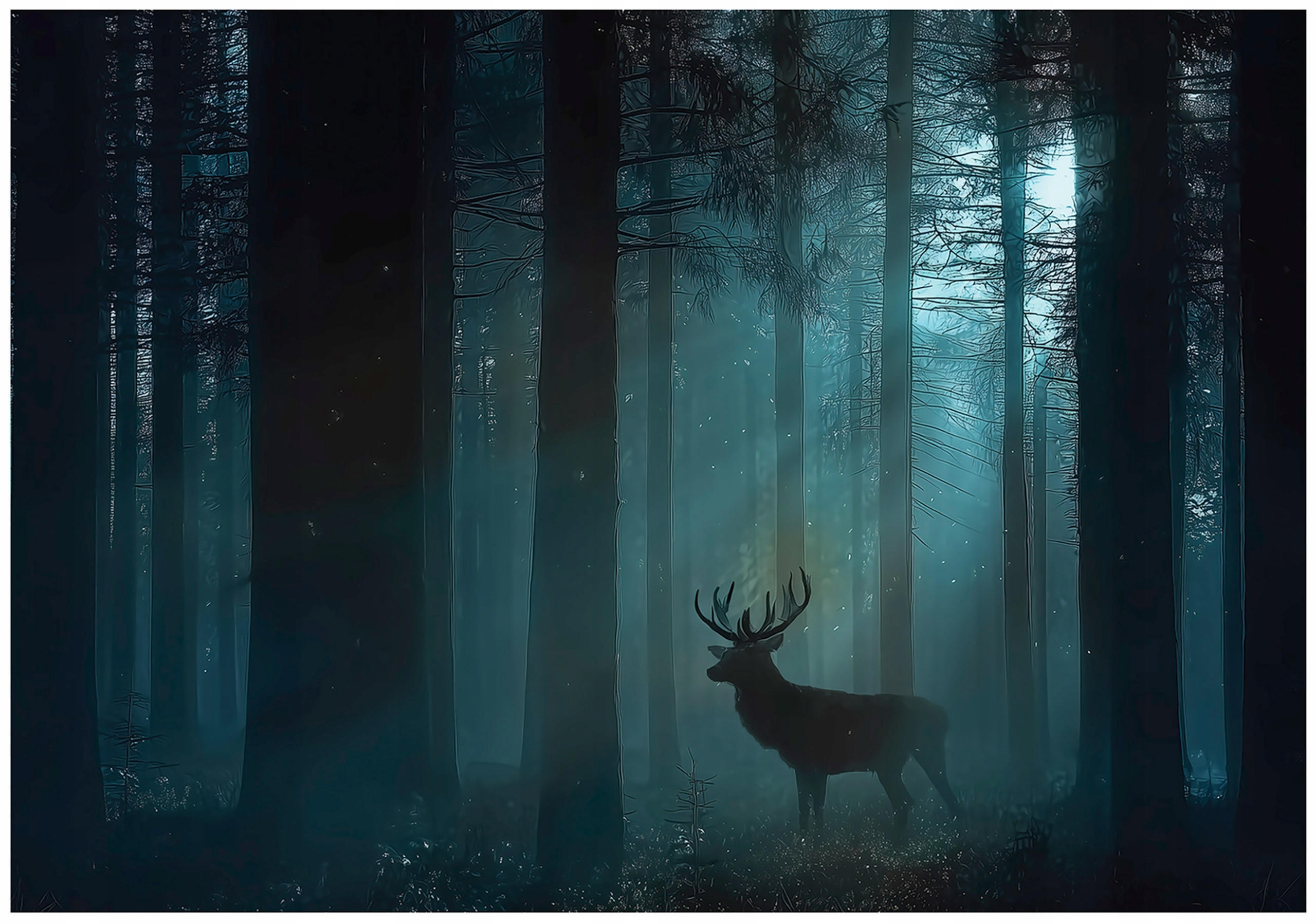 FOTOTAPETE Wald Reh Grün 350x250 cm - Multicolor, Papier (350/250cm) - Wallarena