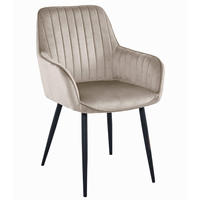 ESSZIMMERSTUHL SELO dunkelbeiger Sitz, schwarze Beine - Beige/Schwarz, Textil (55/83.5/45.5cm) - Valora