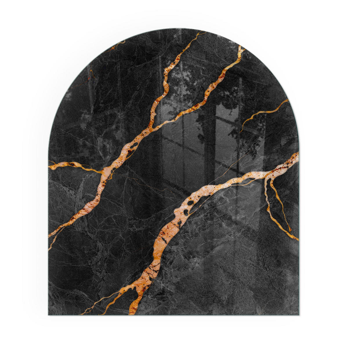 GLASPLATTE für Kamin 80x70 cm - Schwarz, Glas (80/70/0.4cm) - TULUP