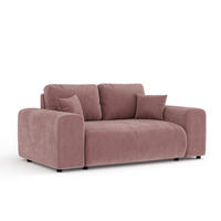 2-SITZER-SOFA Zanzibar Rosa Samtstoff - Schwarz/Rosa, Holz/Holzwerkstoff (178/79/108cm) - Maison de Reve