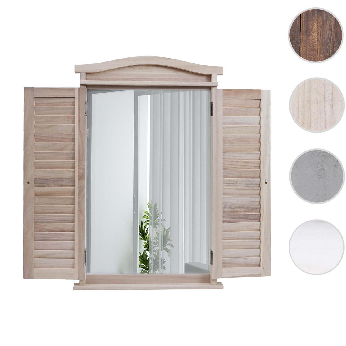 WANDSPIEGEL MIT FENSTERLÄDEN Braun - Braun, Holz (46/71/5cm) - MCW