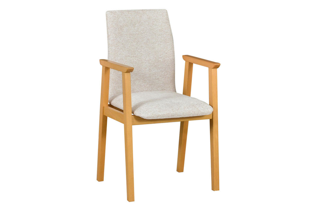 ESSZIMMERSTUHL 4x "SESSEL 1", grandson, aragon 03 - Birkefarben/Beige, Holz (43/91/45cm) - Leaf Design