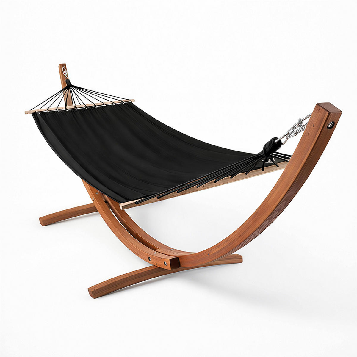 HÄNGEMATTE, Schwarz - Schwarz, Holz (110/110/300cm) - Oviala