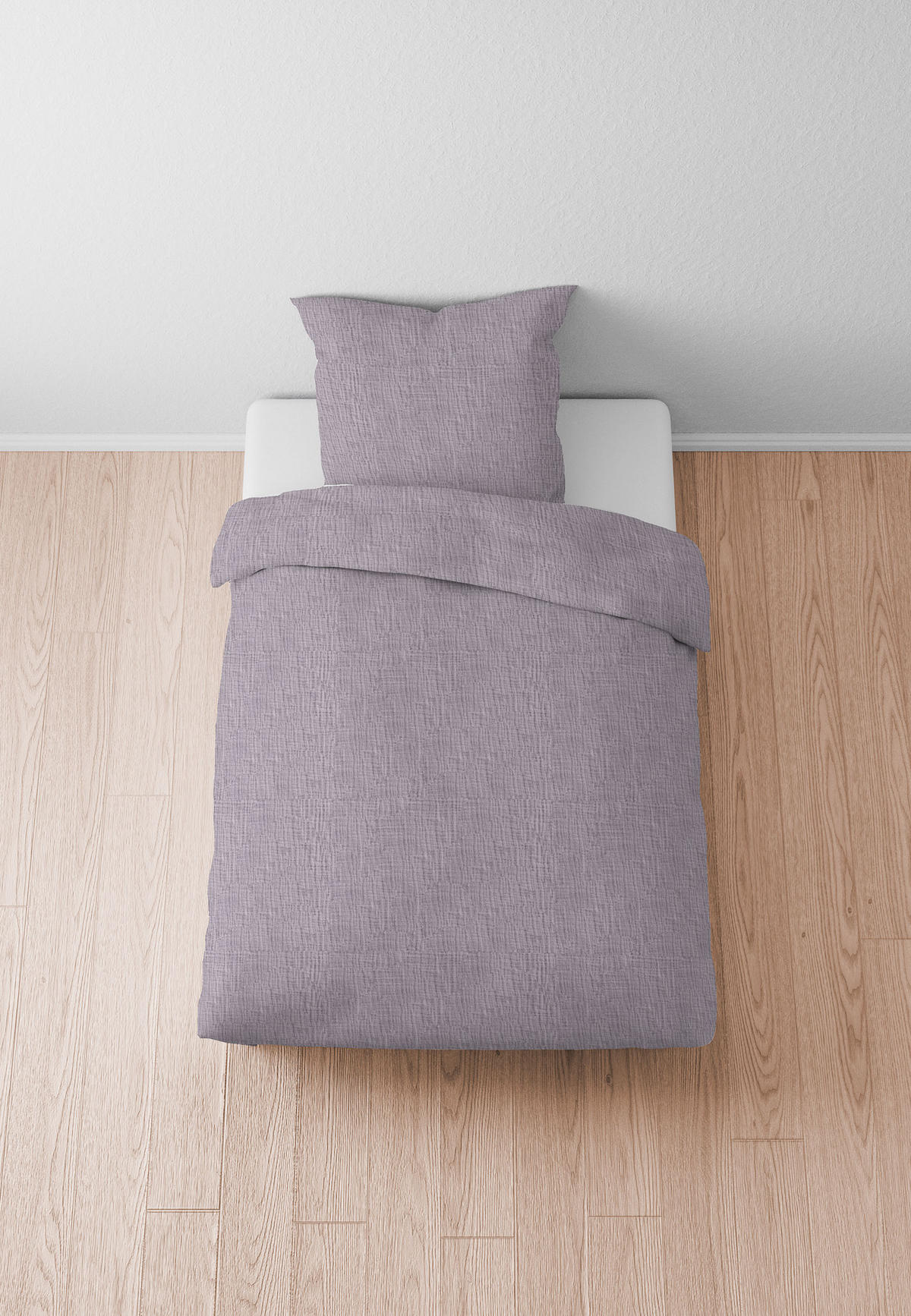 BETTWÄSCHE-GARNITUR Musselin UNI flieder, 155x220 cm + 80x80 cm - Flieder, Textil (155/220cm) - biberna