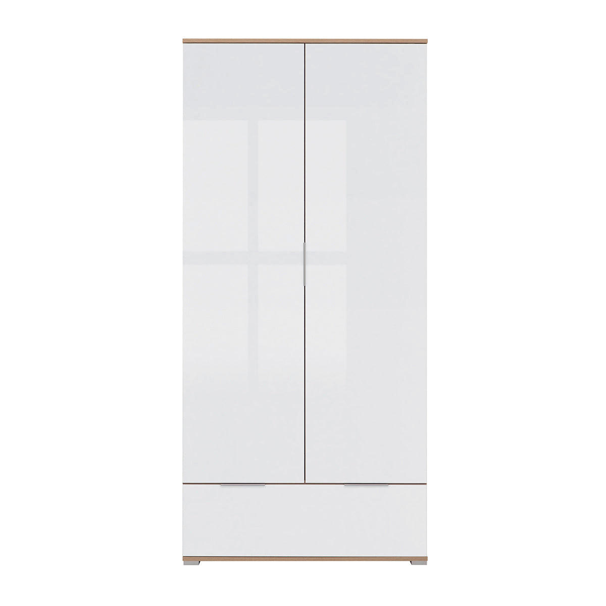 SKRIŇA 2 dvere Selma Biela a drevo - biela, kompozitné drevo (90.5/195/56.5cm) - Petits-meubles
