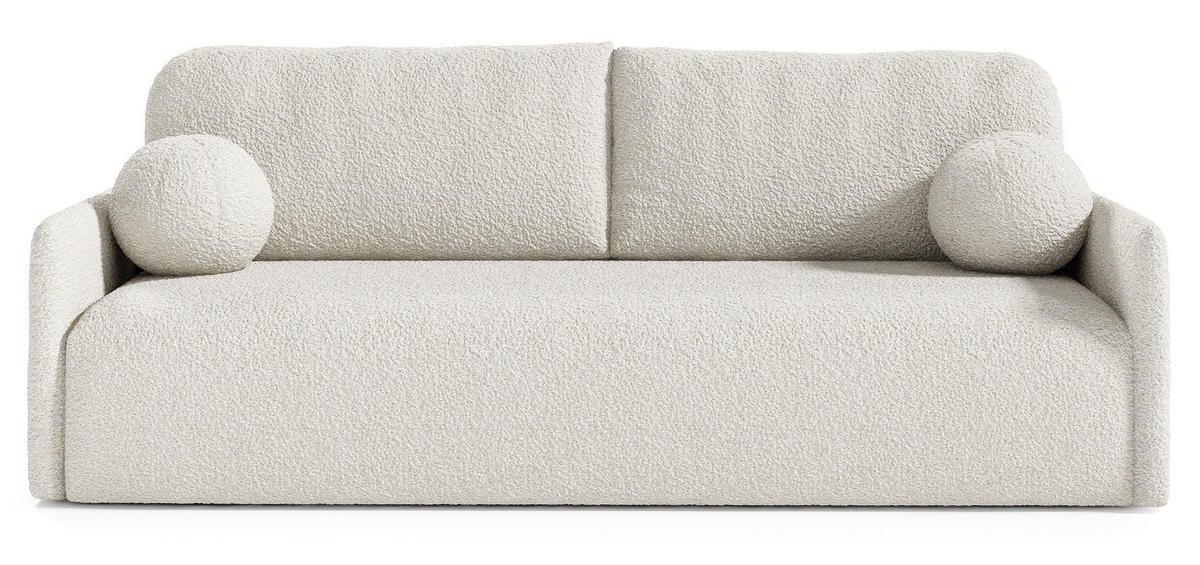SOFA Glove Creme mit Bouclé-Bezug - Creme, Kunststoff/Textil (206/95/87cm) - Selsey