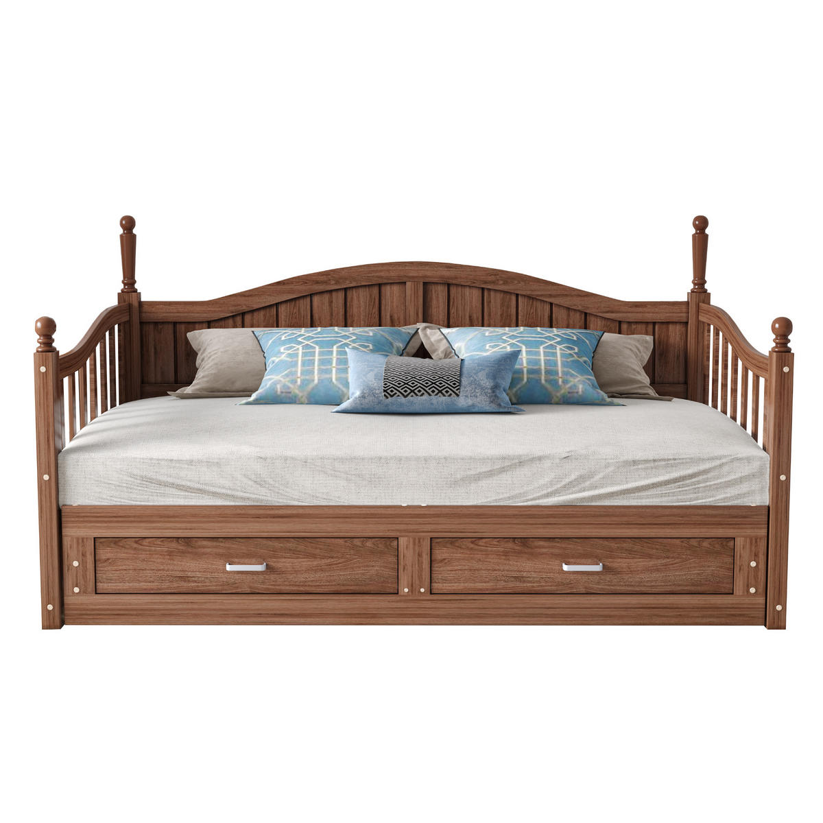 MULTIFUNKTIONSBETT 90/190 cm naturfarben aus Holz mit Ausziehfunktion und Schubladen - Naturfarben, Holzwerkstoff (90/190cm) - OKWISH
