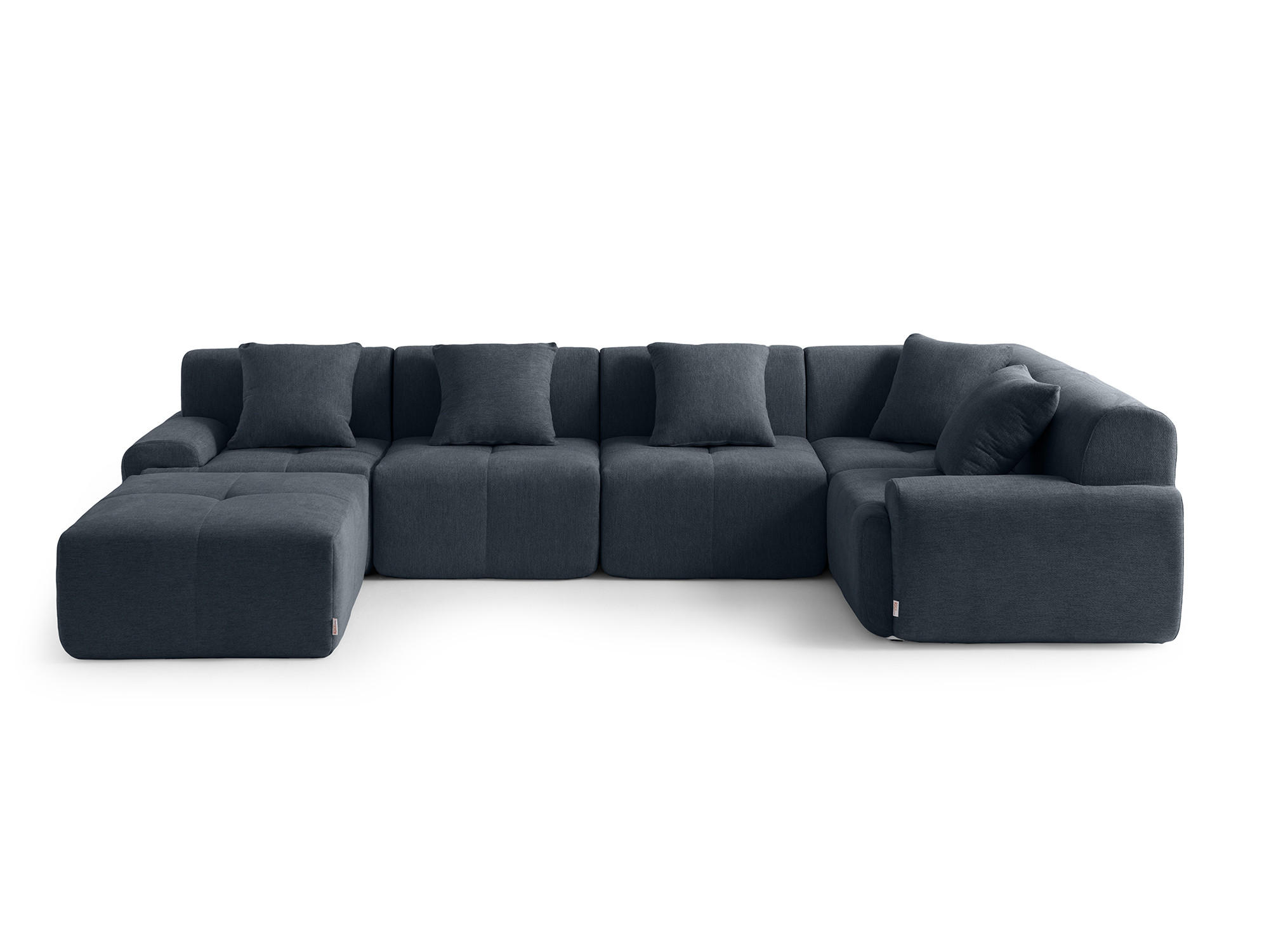 WOHNLANDSCHAFT Chenille Blaugrau - Blaugrau, Textil (345/73/190cm) - MILYsofa