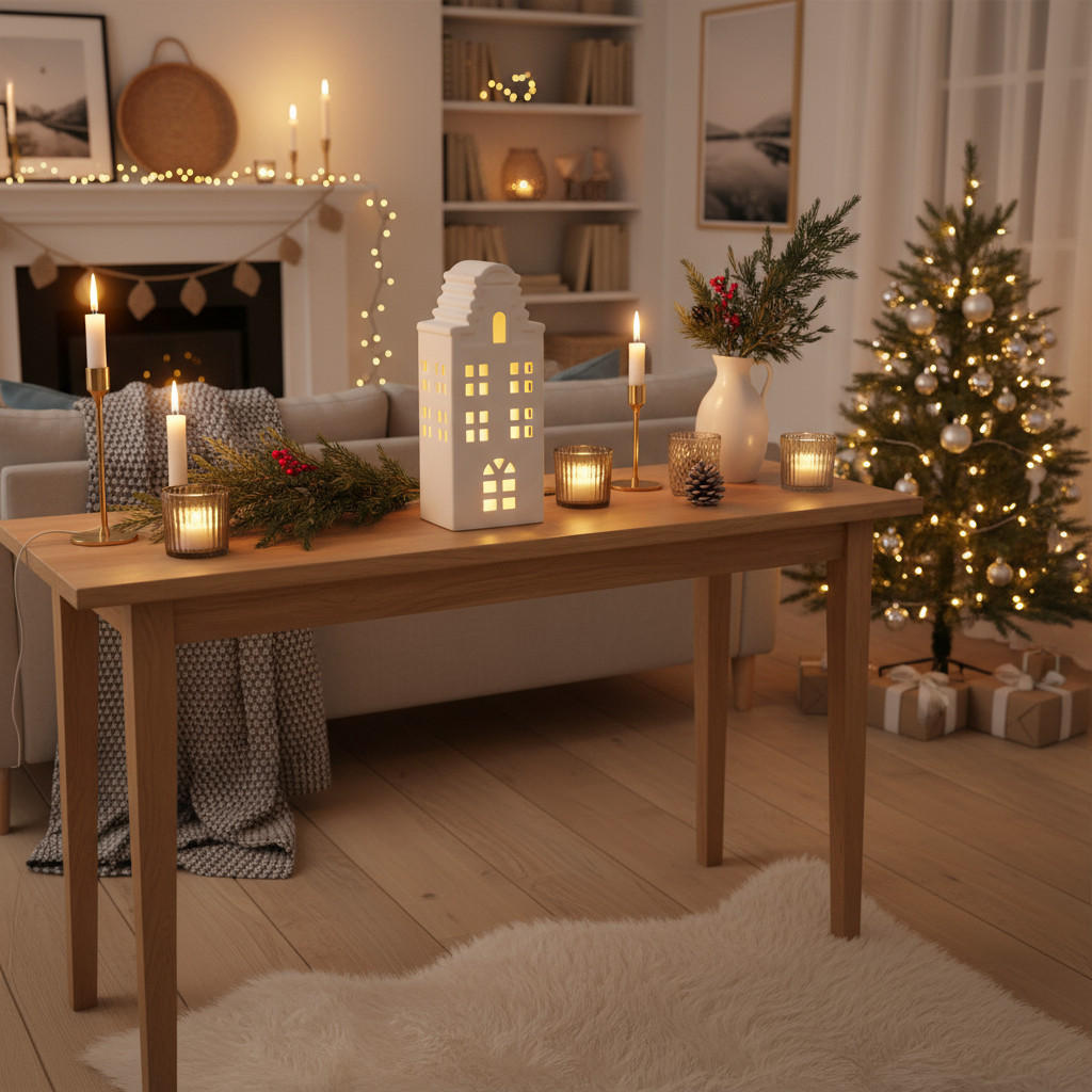 HAUSLAMPE LED Weiß 24 cm - Weiß, Keramik (5/23.5/9.4cm) - Home Styling Collection