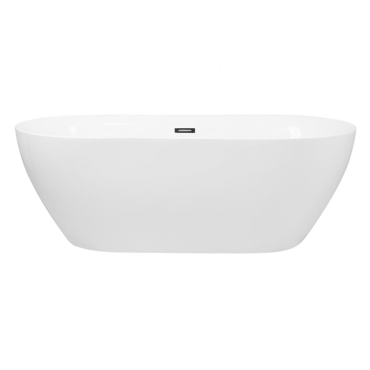 BADEWANNE FREISTEHEND 75x150x58 cm weiß Carrera - Weiß, Kunststoff (75/58/150cm) - Beliani
