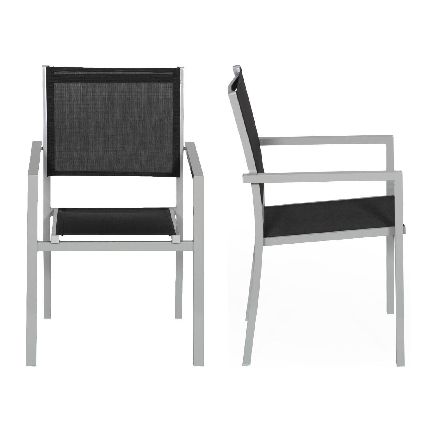 STÜHLE Grau und Schwarz 4er-Set - Schwarz, Kunststoff (57/89.5/56.5cm) - Happy Garden