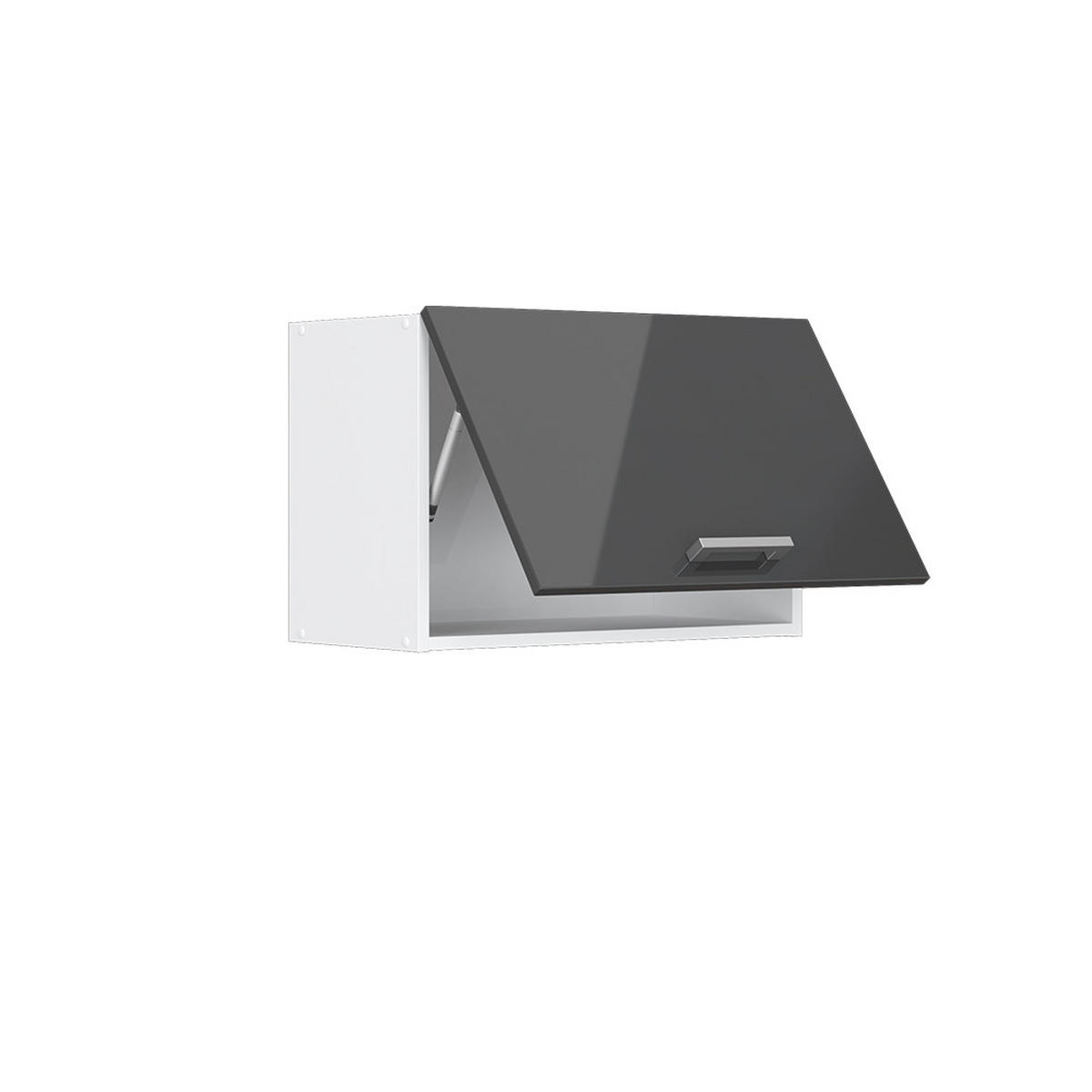 HÄNGESCHRANK R-Line Anthrazit Hochglanz 60 cm Flach - Schwarz Hochglanz/Anthrazit, Holzwerkstoff (60/40/31cm) - Vicco