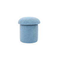 POUF Pilzförmiger mit Bezug aus blauem Bouclé-Frottee YAELLE - Blau, Textil (45/50/45cm) - RNT By Really Nice Things