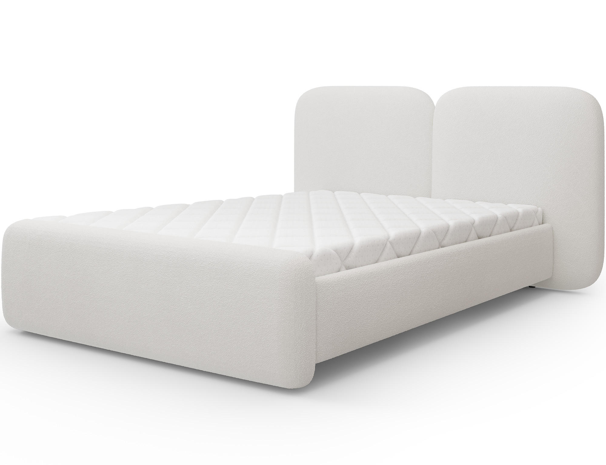 POLSTERBETT Ollival 180x200 cm mit Bettkasten und Metallrahmen – Modernes Designbett ohne Matratze - Weiß, Kunststoff (180/200cm) - Wohnideebilder