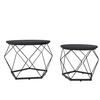 BEISTELLTISCH DUETT Schwarz 2er-Set Metall Ø 50 / 40 cm H: 40 / 36 cm - Schwarz, Metall (50/50/40cm) - Coemo