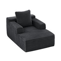 SCHLAFSESSEL DE-34915 Cord mit Schlaffunktion Dunkelgrau - Dunkelgrau, Textil (81/50/117cm) - ComfortXL