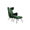 SESSEL MIT HOCKER LOTTE Smaragdgrün Velvet - Smaragdgrün/Schwarz, Textil (79/117/82cm) - KAWOLA