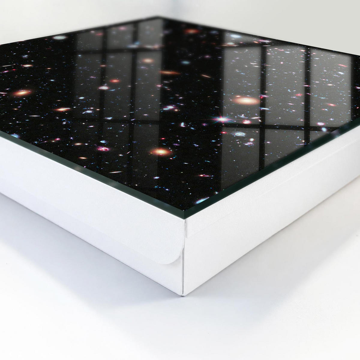 SCHLÜSSELBOX Weiß 30x30 cm – Türöffnung nach rechts - Farbenfroher Raum - Schwarz, Metall (30/30/5cm) - TULUP