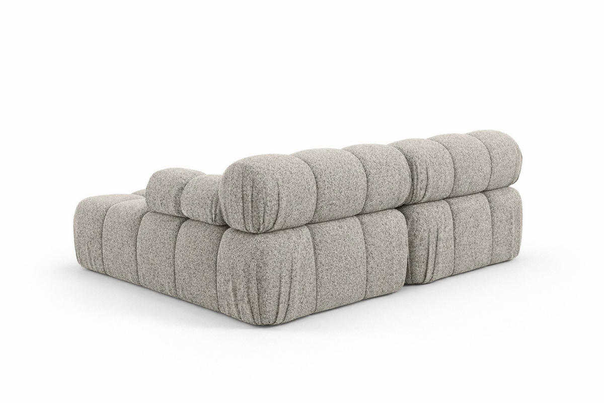 ECKSOFA L-Form Mini II Modular, Bouclé-Stoff Abriamo, Beige, Rechts, Selia - Beige, Holz (190/160cm) - Kaiser Möbel