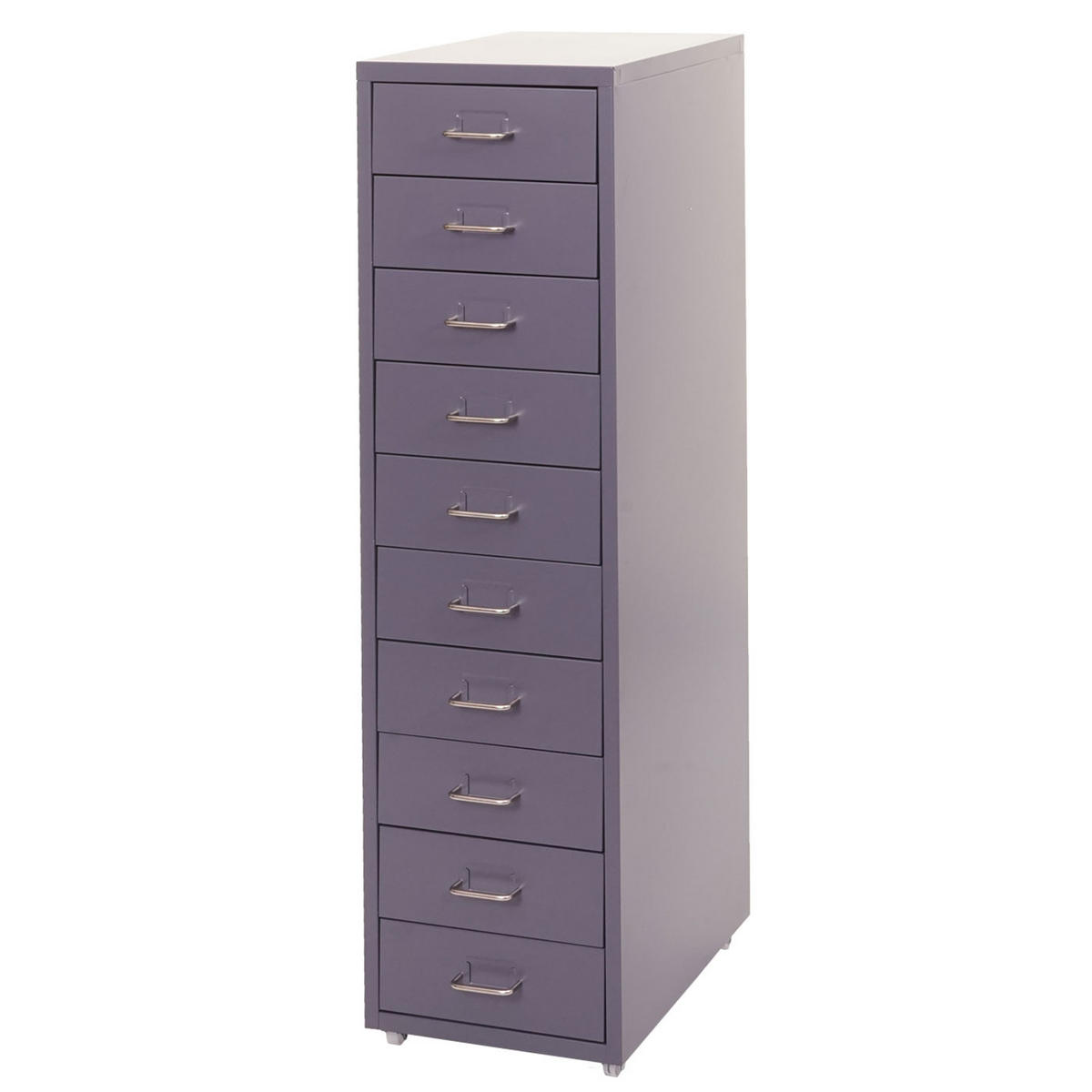 ROLLCONTAINER Housten 110x28x41cm 10 Schubladen Dunkelgrau - Dunkelgrau, Metall (28/110/41cm) - PROREGAL