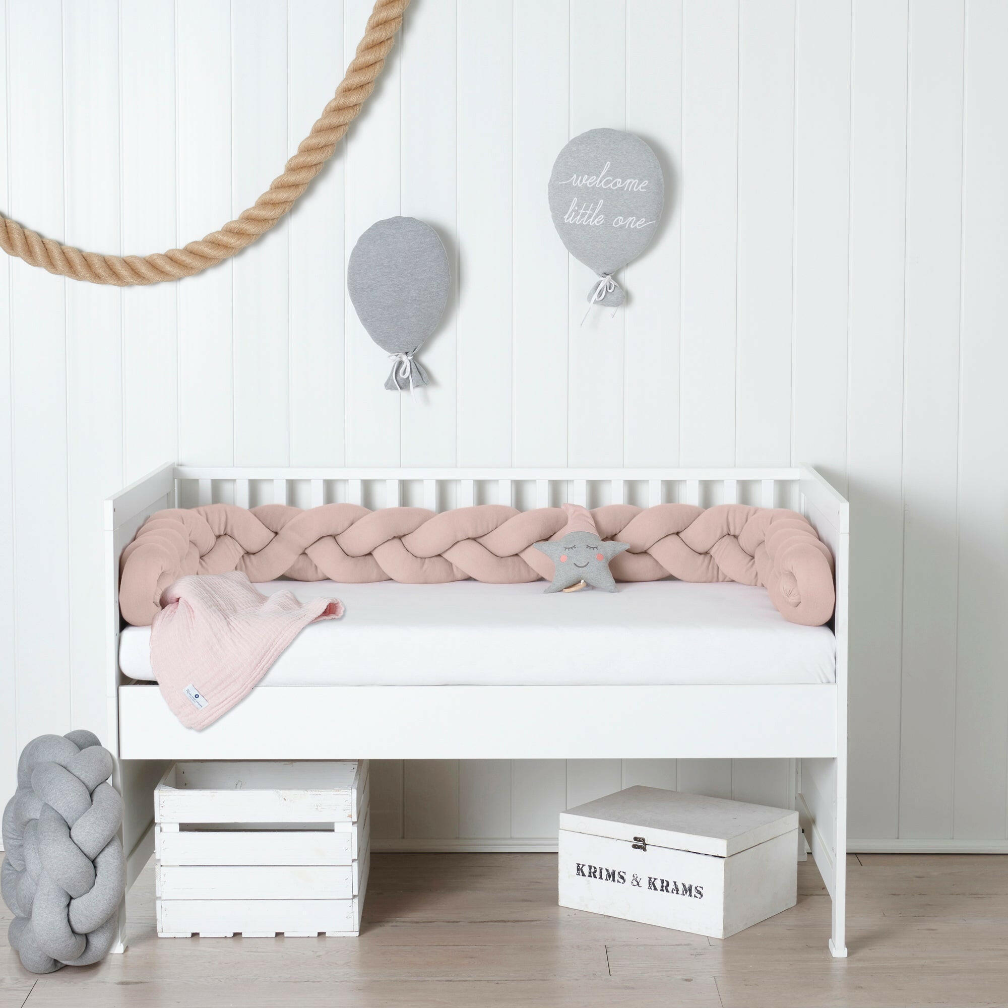BETTSCHLANGE geflochten Rosa Strick XL - Rosa, Textil (17/300cm) - nordic coast company