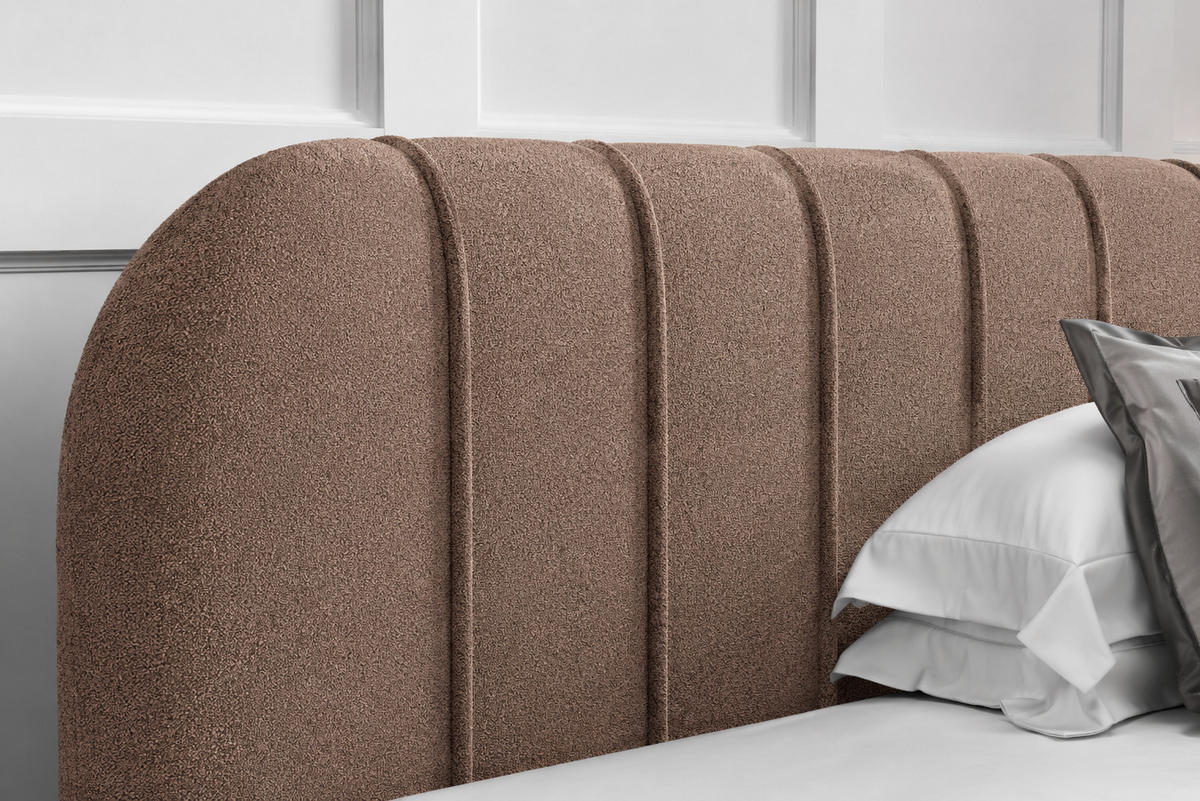 POLSTERBETT 140x200 Lunea, Samt, Metallrahmen, Bettkasten, Braun - Braun, Holz/Textil (140/200cm) - Emporius