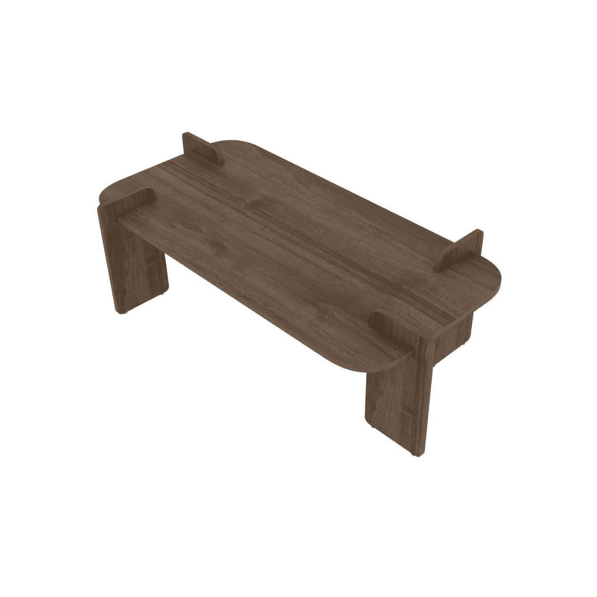 COUCHTISCH mit rechteckiger Tischplatte und abgerundeten Kanten 120/60/35 cm - Naturfarben, Holzwerkstoff (120/60/35cm) - Calicosy