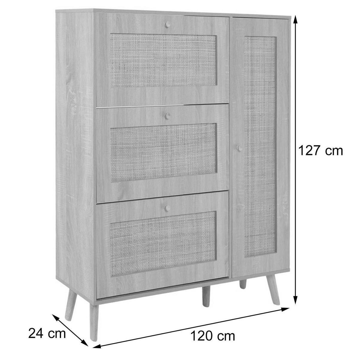 RATTAN-SCHUHKIPPER Braun - Braun, Holz (120/127/24cm) - MCW