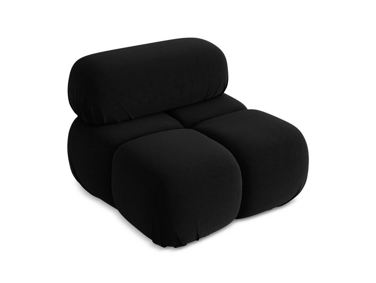 SESSEL Samt Stoff Schwarz - Schwarz/Orange, Kunststoff/Textil (96/70/95cm) - Makamii