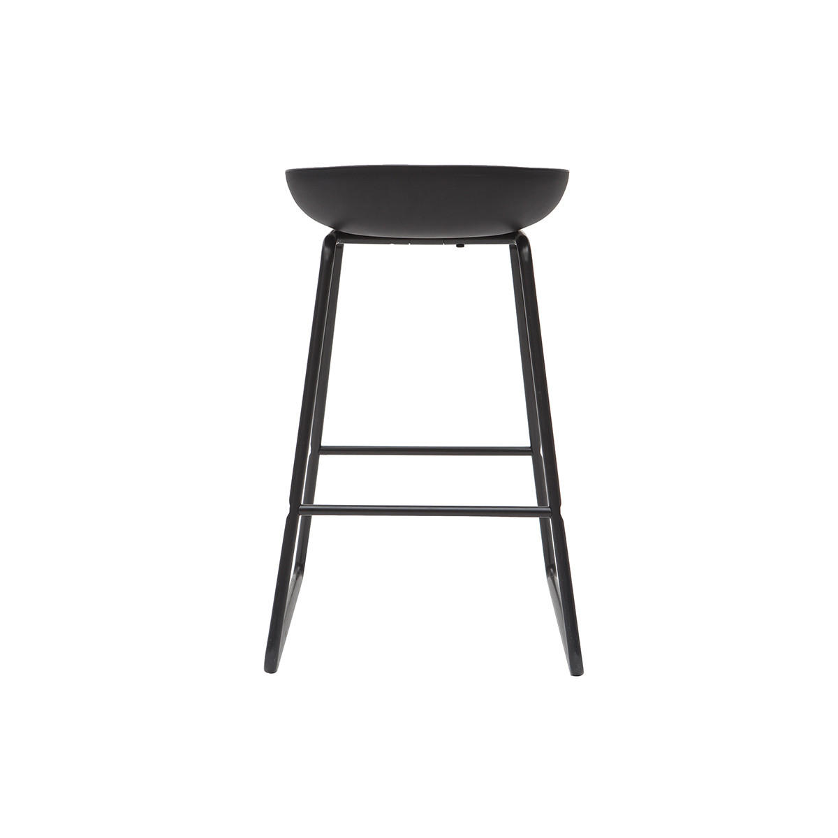 BARHOCKER Design Schwarz Metall 2er-Set PEBBLE - Schwarz, Kunststoff (55/75.5/47cm) - Miliboo