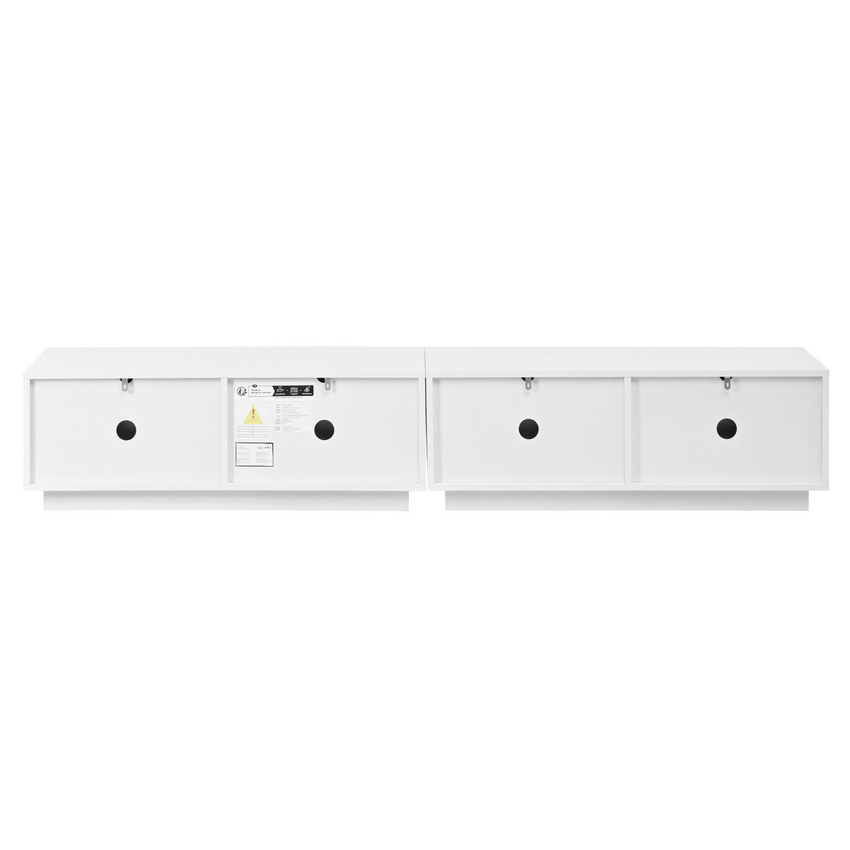 TV KOMODA Set s Klub Stolićem Valoviti Dekor - bijela, drvni materijal (200/35/40cm) - FLIEKS