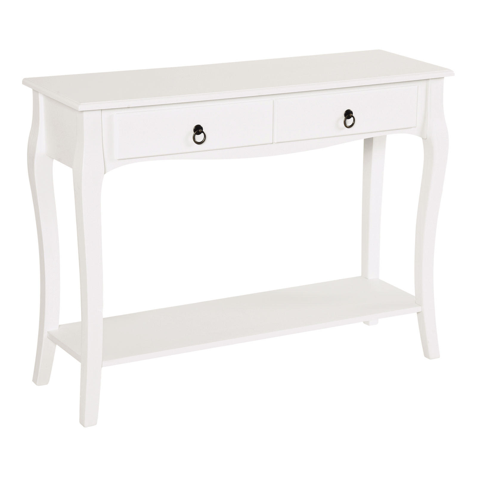 KONSOLENTISCH Weiß Platte aus MDF und Kiefernholz 1 Stück - Weiß, Kunststoff (100/33/75cm) - GiPP