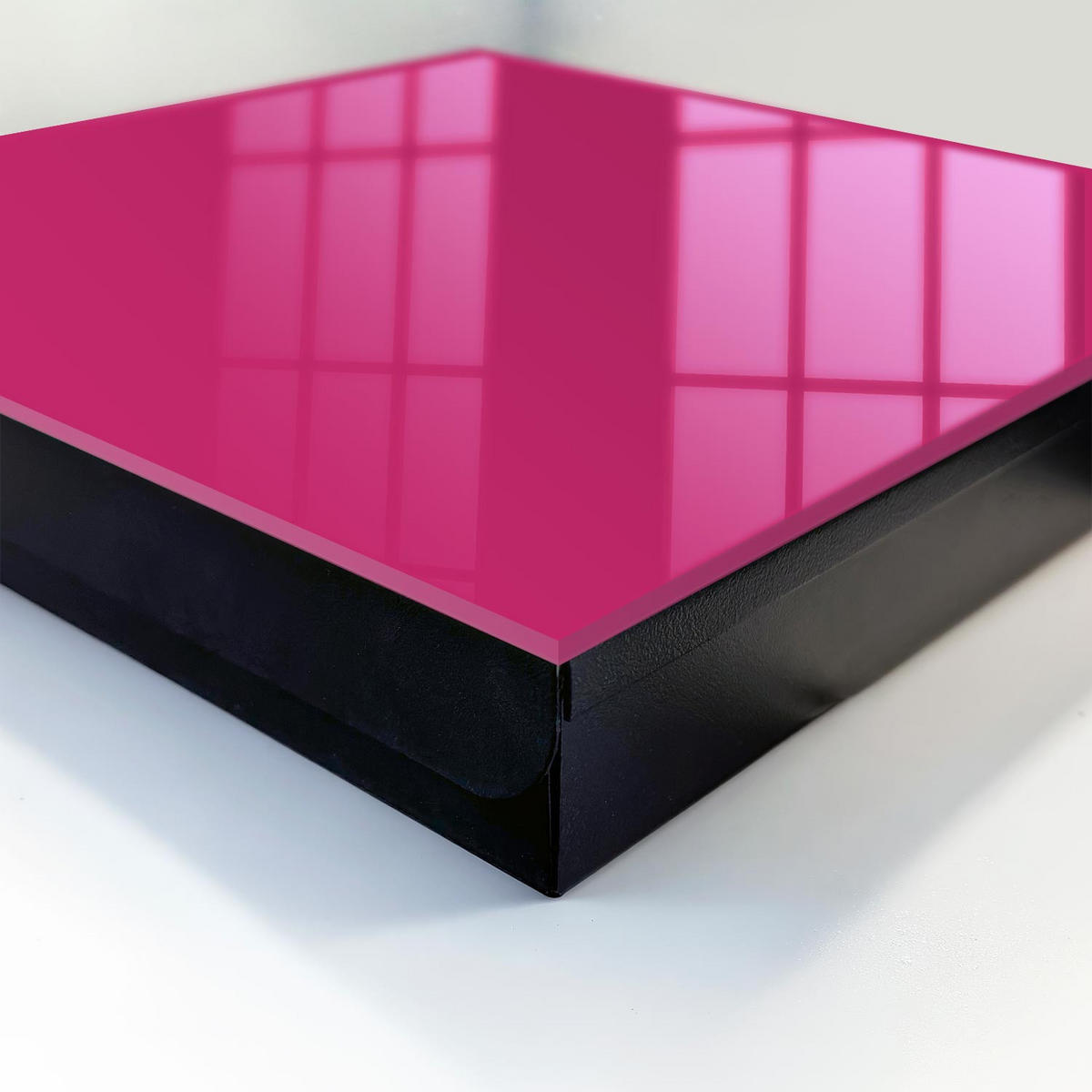SCHLÜSSELBOX Schwarz 30x30 cm- Türöffnung nach rechts - Intensives Rosa - Pink, Metall (30/30/5cm) - TULUP