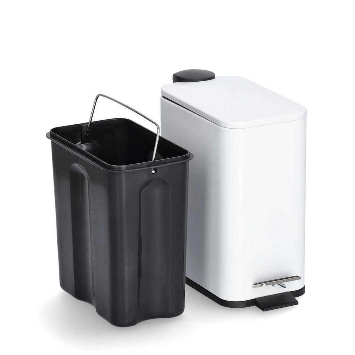 MÜLLEIMER 5 Liter - Weiß, Metall (14/29/28.3cm)