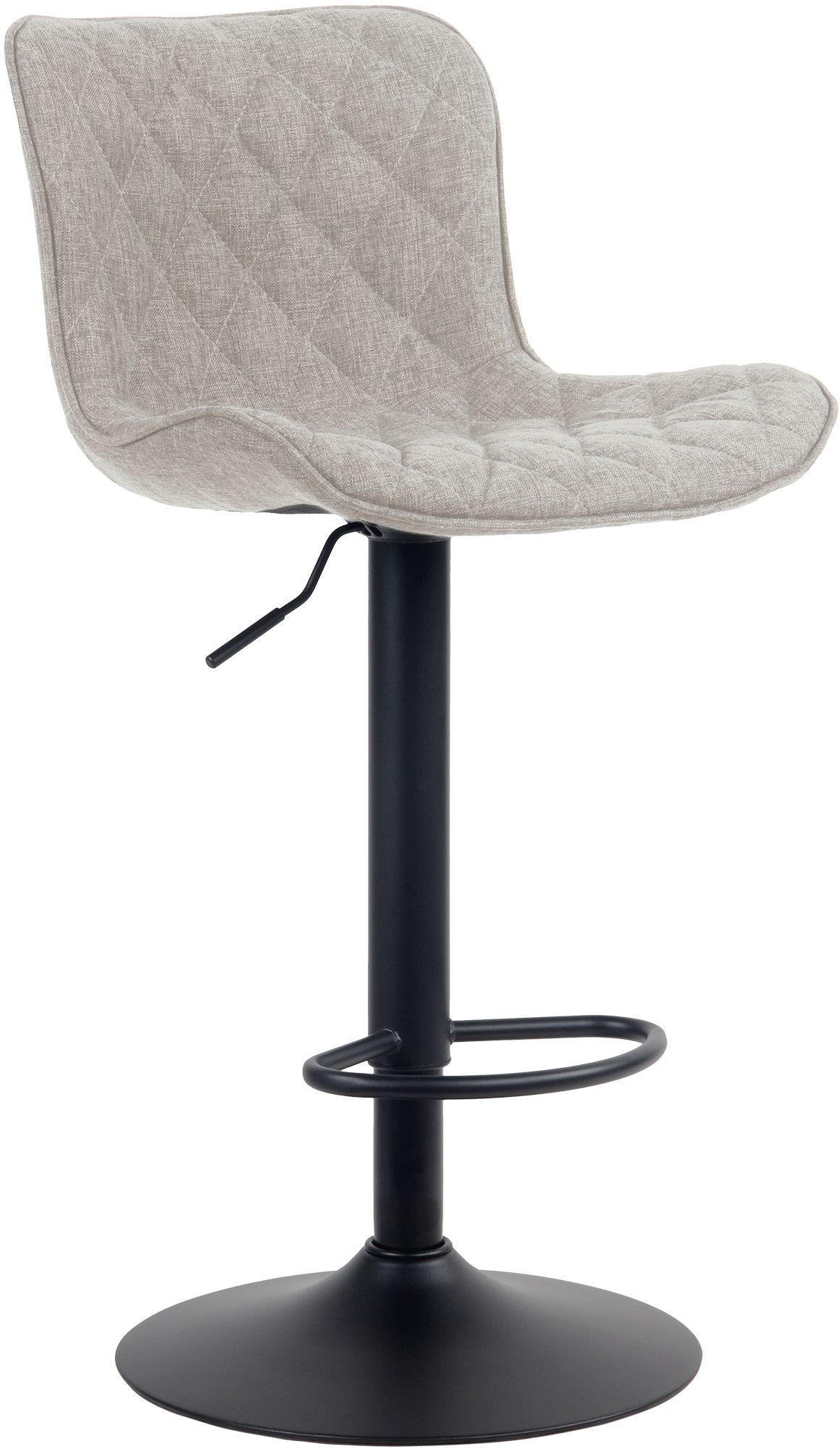 BARHOCKER Stoff taupe - Taupe/Schwarz, Textil/Metall (48/83/54cm) - CLP
