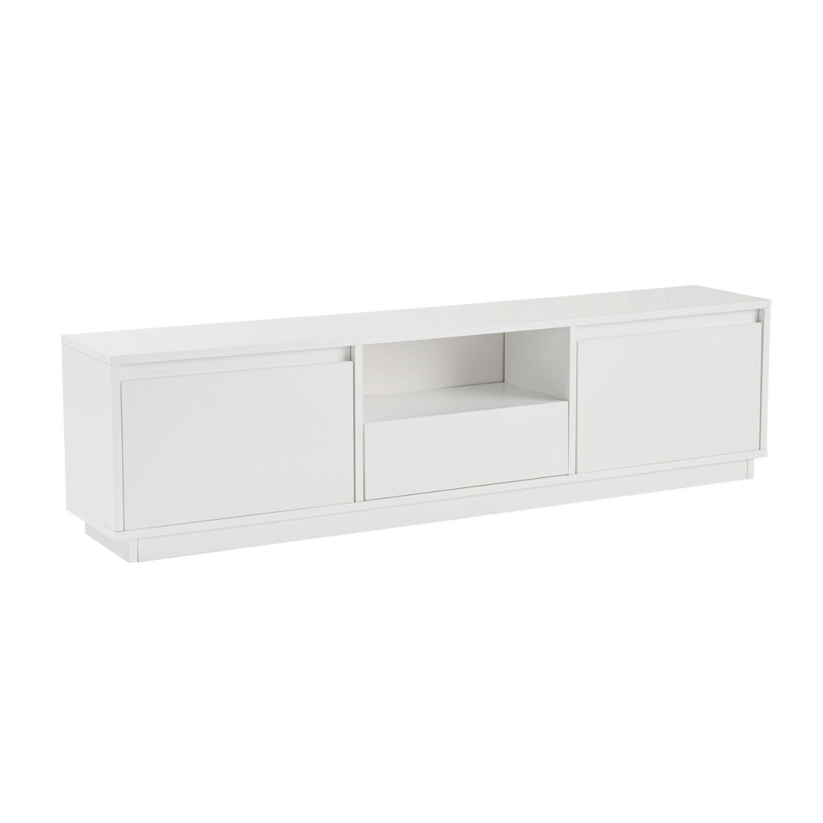TV-MÖBEL mit 3 klappbaren türen und 1 offenem fach - vanguard 160/29,5/42 cm - Weiß, Holzwerkstoff (29.5/42/160cm) - Calicosy