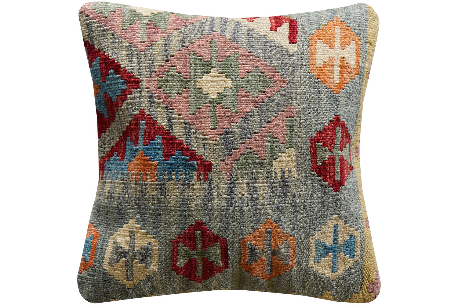 KELIM-KISSEN Mehrfarbig 50/50 cm Schurwolle - Multicolor, Textil (50/50cm) - Looma
