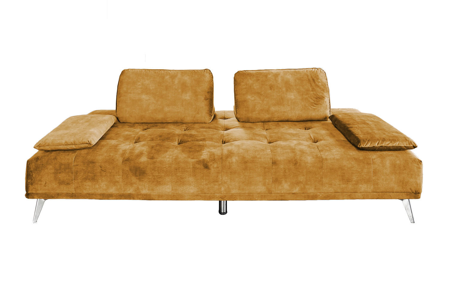 SOFA WIOLO Gold Velvet - Silberfarben/Goldfarben, Textil (240/80/110cm) - KAWOLA