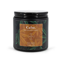 C.B.D. Duftkerze - Dunkelbraun, Glas/Naturmaterialen (9.5cm)