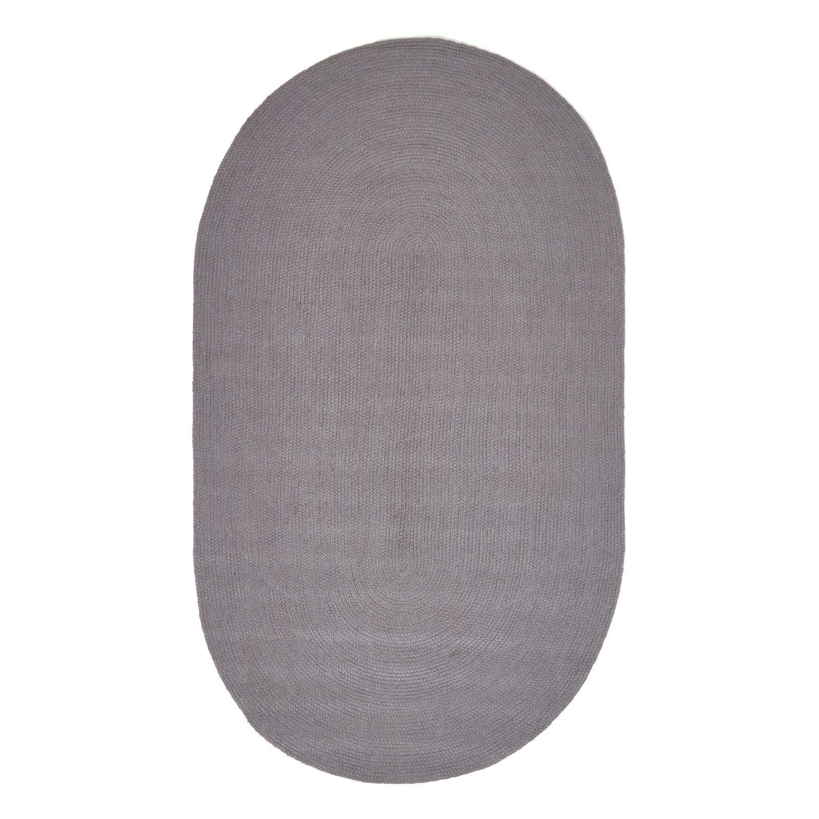 TEPPICH geflochten oval 110/170 cm - Grau, Textil (110/170cm) - Homescapes