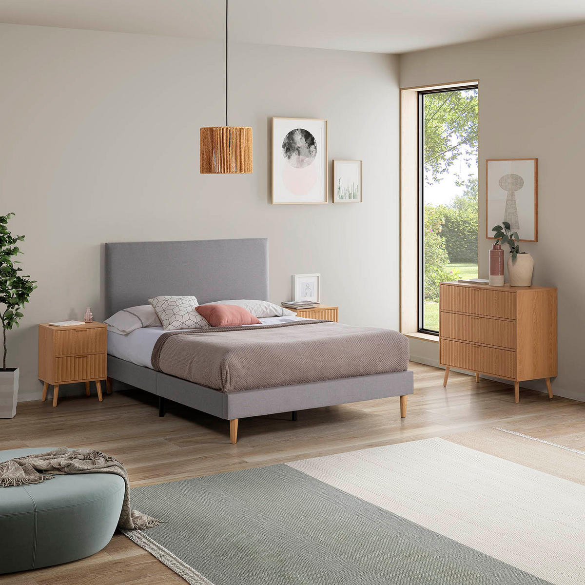 POLSTERBETT + kopfteil 140x200 cm Aura, Hellgrau - Hellgrau, Textil (200/140/90cm) - VS Venta-stock